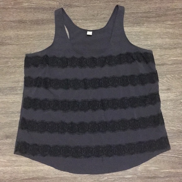 Grey and black lace blouse - Picture 1 of 1